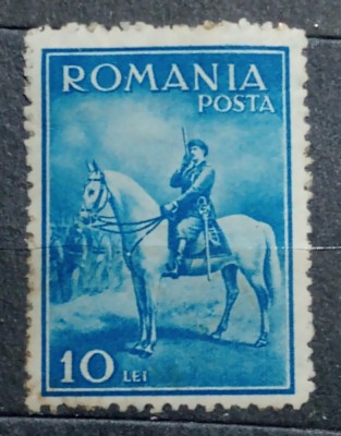ROMANIA 1932 Lp 97 Carol II calare 1v neștampilat guma , pliu foto