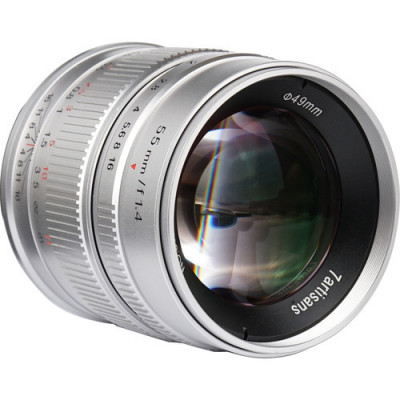 Obiectiv manual 7Artisans 55mm F1.4 Silver pentru Olympus si Panasonic MFT M4/3-Mount foto