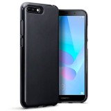 Husa Huawei Y6 2018 GloMax Perfect Fit - Carcasa TPU, Negru, Rezistenta Socuri/Praf/Zgarieturi