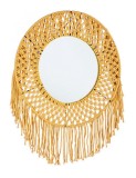 Oglinda de perete cu rama din bumbac galben Peruvian 50x2x50 cm