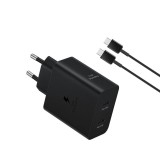 Incarcator original Samsung super fast chargeT5020XBE (EP-T5020XBEGEU) + cablu inclus, 2x Type-C, 50W