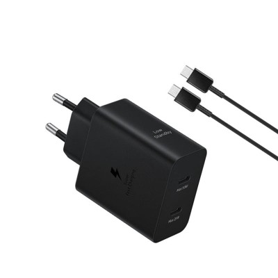 Incarcator original Samsung super fast chargeT5020XBE (EP-T5020XBEGEU) + cablu inclus, 2x Type-C, 50W foto