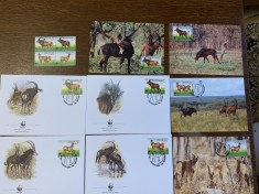 angola - serie 4 timbre MNH, 4 FDC, 4 maxime, fauna wwf