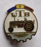 UTB - Uzina de Tractoare Brasov - insigna veche anii 1970, varianta de culoare