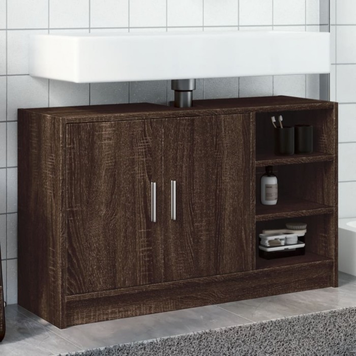 Gossi dulap de chiuveta, stejar maro, 90x29x55 cm, lemn prelucrat