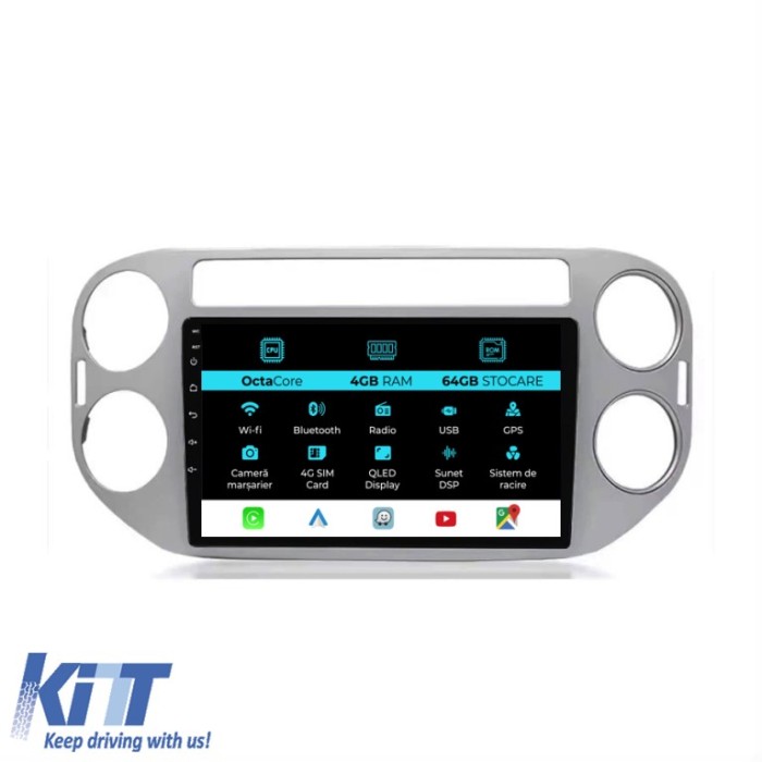 Navigatie Android Dedicata Volkswagen Tiguan (2006-2016), 9Inch, 4Gb Ram, 64Gb Stocare, Carplay Performance AutoTuning