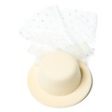 Cumpara ieftin Accesoriu palarioara crem cu tulle dezgatit mireasa