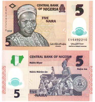 Nigeria 5 Naira 2020 P-38k UNC foto
