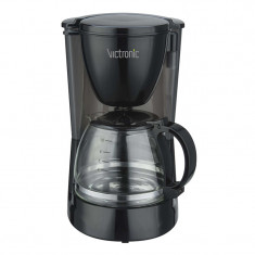 Filtru de cafea Victronic, 750 W, 1.25 l, 10-12 cesti, Negru