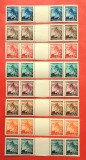 Protectoratul Boemia și Moravia 1943 &ndash; Seria &bdquo;Frunze de Tei&rdquo; &icirc;n benzi cu interspațiu central &ndash; 32 timbre MNH