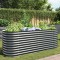 Gossi strat inaltat de gradina, gri, 240x80x81 cm, otel galvanizat