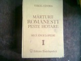 MARTURII ROMANESTI PESTE HOTARE - VIRGIL CANDEA (MICA ENCICLOPEDIE I)