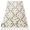 Covor Berber TETUAN B751 zigzag cremă Franjuri shaggy, 140x190 cm, Dreptunghi, Polipropilena