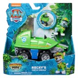 Masinuta cu figurina Paw Patrol, Jungle Pups, Rocky, 20143426