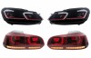 Faruri LED si Stopuri FULL LED VW Golf 6 VI (2008-2013) Facelift G7.5 GTI Design Rosu Semnalizare Secventiala LHD Performance AutoTuning, KITT