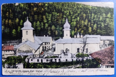 Manastirea Agapia (Jud Neamt) - 1912 - printata color, circulata foto