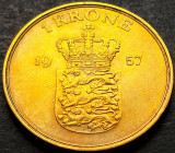 Moneda istorica 1 COROANA - DANEMARCA, anul 1957 *cod 5207 C&hearts;S