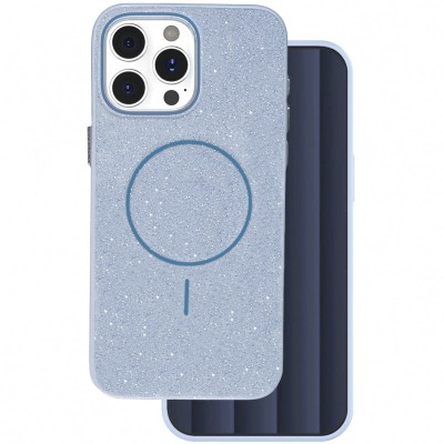Husa iPhone 16 Pro Max 6.9 Plastic Magsafe Sclipici Albastru Deschis foto