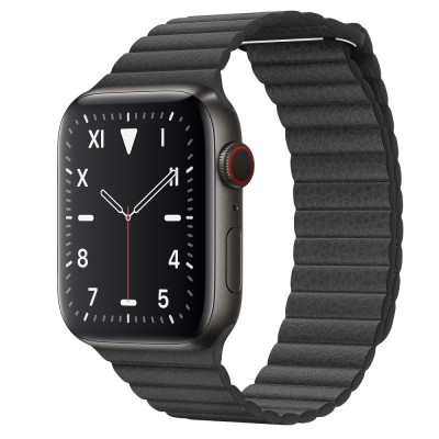Curea leather loop piele neagra pentru Apple Watch 42/44/45 mm, marime universala, seriile 1,2,3,4,5,6,7,8 foto