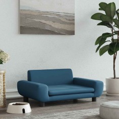 vidaXL Pat de c&acirc;ini, albastru, 70x45x33 cm, catifea