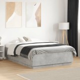 VidaXL Cadru de pat, gri beton, 120x190 cm, lemn prelucrat 3209747