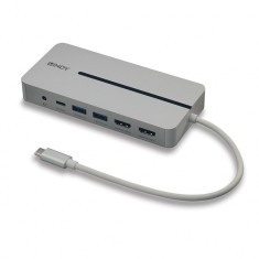 Docking station USB 3.2 Gen1 type C la 2 x HDMI 4K60Hz/2 x USB-A/1 x USB-C/1 x RJ45/1 x Audio 3.5mm/PD 100W, Lindy L43360*