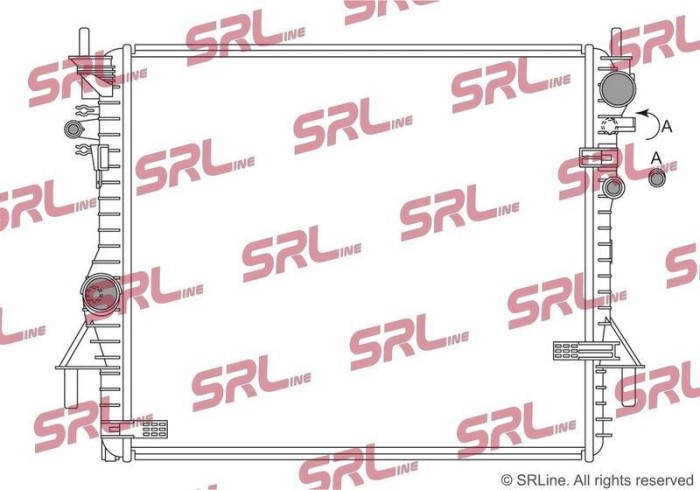 Radiator Jaguar Xk 06-, motor: 5.0 V8 compressor, 570x493x26, SRLine, Aluminiu/ Plastic brazat, C2C39557; C2P24727