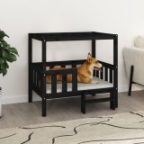 Cumpara ieftin Pat pentru c&acirc;ini, negru, 95,5x73,5x90 cm, lemn masiv de pin
