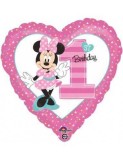 Balon Folie Inima Minnie 1st Birthday 45 cm, Anagram