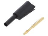 Mufă Banană 2mm 10A Neagră Lipire