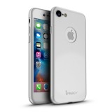 Cumpara ieftin Husa iPhone 7 Ipaky 360 Full Cover Argintiu + Folie Sticla, Anti-soc, Anti-zgarieturi