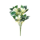 Buchet decorativ artificial, 34 cm, Alb/Verde, ATU-081309, Oem