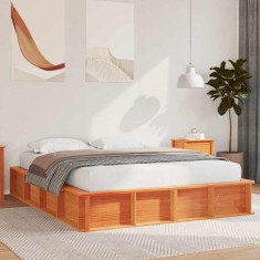 vidaXL Cadru de pat Maro ceruit 150 x 200 cm Lemn de pin masiv 3385714