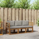 vidaXL Set de canapele de exterior 3 pcs Gri natural și deschis 3365924