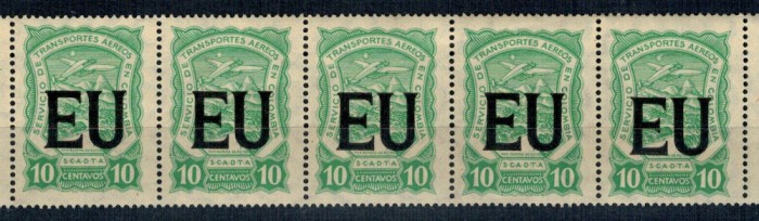 SCADTA(Columbia) 1923 - Mi-LA589 straif de 5 neuzat