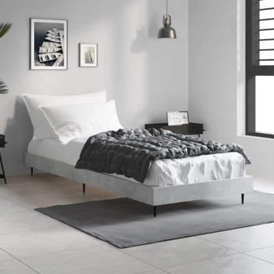 vidaXL Cadru de pat, gri beton, 75x190 cm, lemn prelucrat 832313 foto