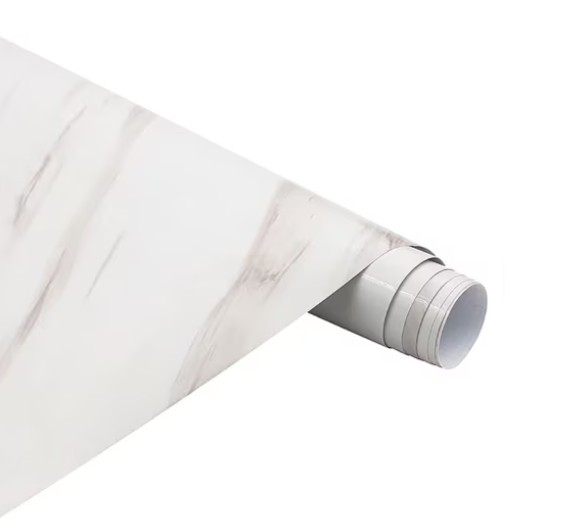 Folie Autocolanta TopBazar, pentru Bucatarie, Tip Sticker Autoadeziv, pentru Blat si Mobila, Alb, 60 x 300 cm