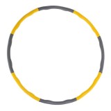 Cerc pentru fitness hula hoop Bify, diametru 88 cm, 8 segmente, plastic, spuma, gri, galben