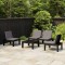 Gossi set mobilier de gradina cu perne, 4 piese, gri, plastic