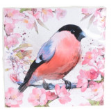 Servetele Bird, 33x33 cm, 20 buc, hartie, roz/albastru/negru, Excellent Houseware