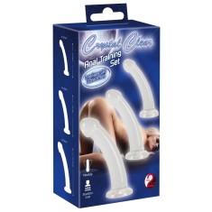 Crystal Zestaw 3 Dildo Anatomicznych Przezroczystych TPE z Przyssawką