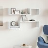VidaXL Rafturi de perete, 2 buc, alb extralucios, 100x15x20 cm, PAL