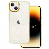 Cumpara ieftin Husa Cover Lens Fashion Golden Frame pentru iPhone 13 Auriu, Tel Protect