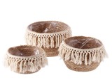 Cumpara ieftin Set 3 ghivece flori bumbac alge marine 22 x 15 cm, 27 x 19 cm, 30 x 21 cm