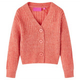 Cardigan tricotat pentru copii, roz mediu, 104, vidaXL