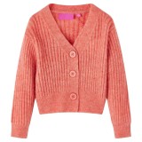 Cardigan tricotat pentru copii, roz mediu, 128, vidaXL