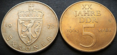 Lot/Set 5 MARCI - RD Germania 1969 + 5 COROANE Suedia 1979 * cod moneda 3640 foto