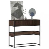 vidaXL Măsuță consolă, stejar maro, 90x35x80 cm, lemn prelucrat