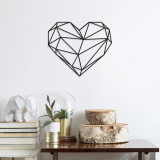 Decoratiune de perete, Heart, Metal, Dimensiune: 47 x 40 cm, Negru, Tanelorn