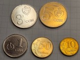 Kirgistan, Kyrgyzstan Lot Set, 5 monede 2008